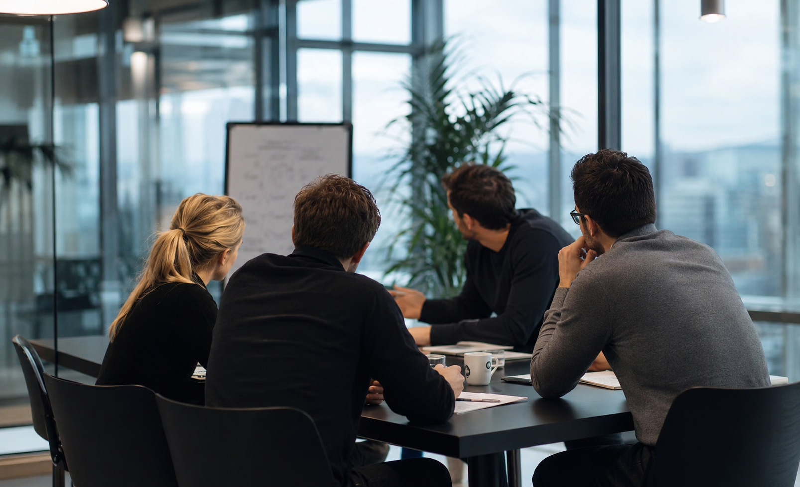Pigeon Mobile team in a strategy meeting
